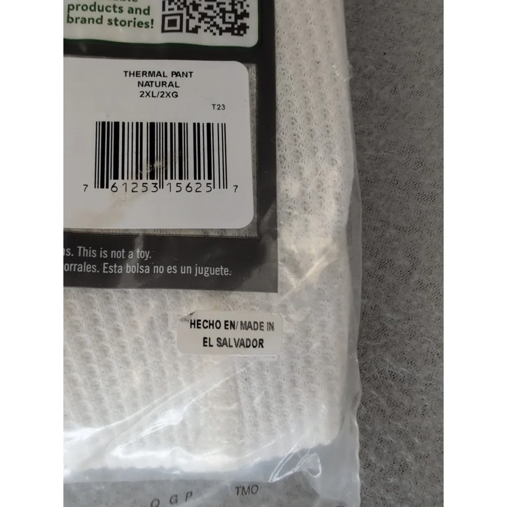 Fruit of the Loom Men's Thermal Pants 2XL White Long Johns 2 Pack NIP
